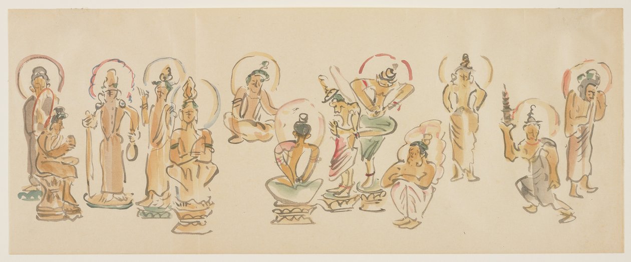 (الرسوم الكاريكاتورية لمعبد أساكوسا كانون ج) ، ج. 1900 بواسطة Awashima Kangestu