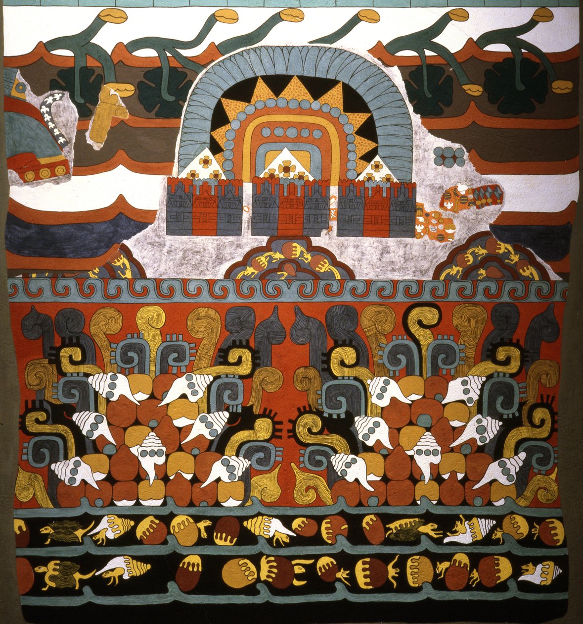 جدارية Tlalocan من Teotihuacan ، الفترة الكلاسيكية المبكرة بواسطة ازتيك