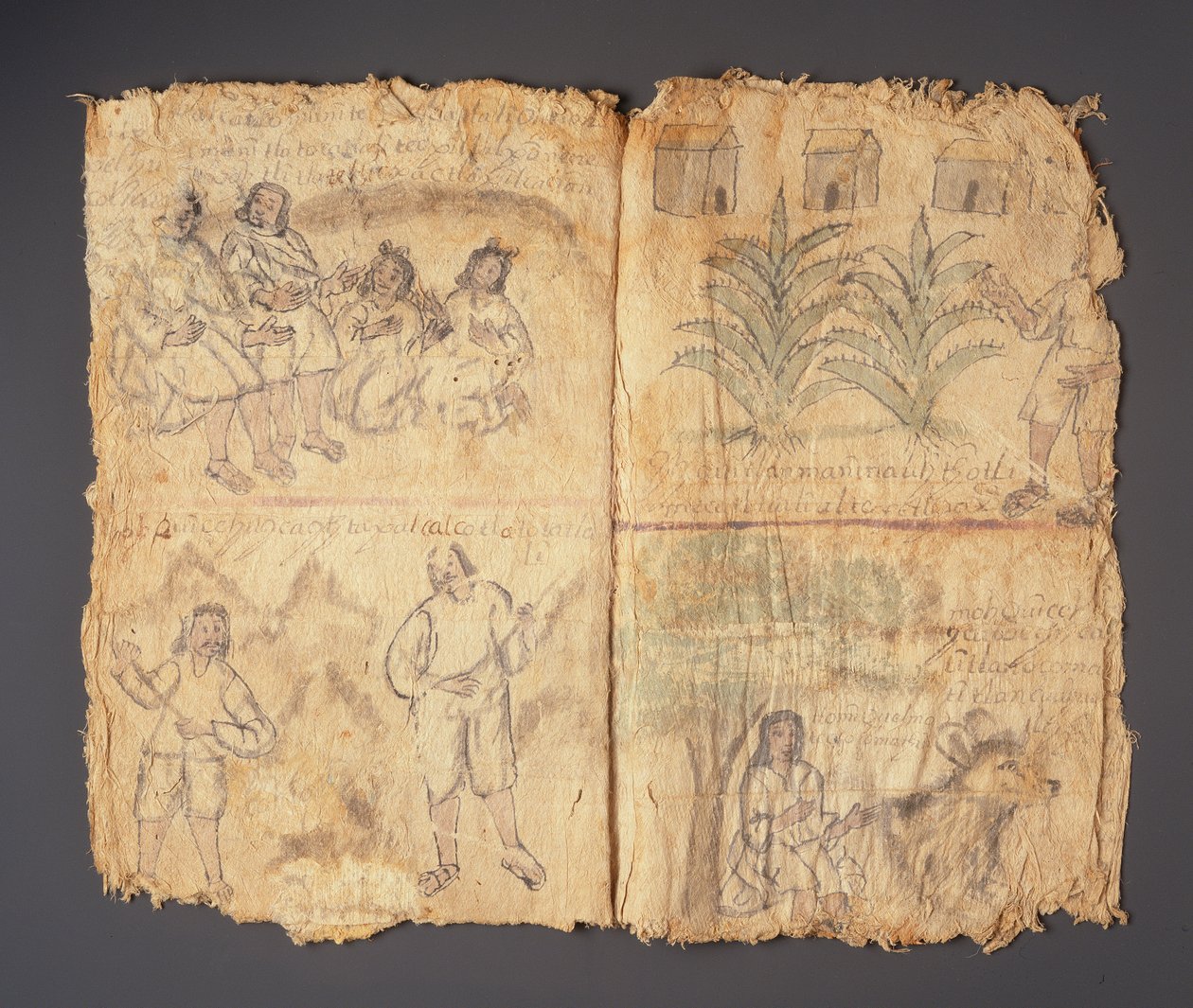 Techialoyan Codex، Coyotepec Coyonazco، المكسيك (صبغ وحبر على ورق) بواسطة ازتيك