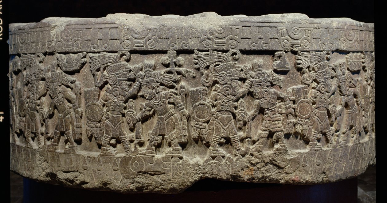 حجر تيزوك (c.1481-86) أو Temalacatl ، 1325-1521 بواسطة ازتيك
