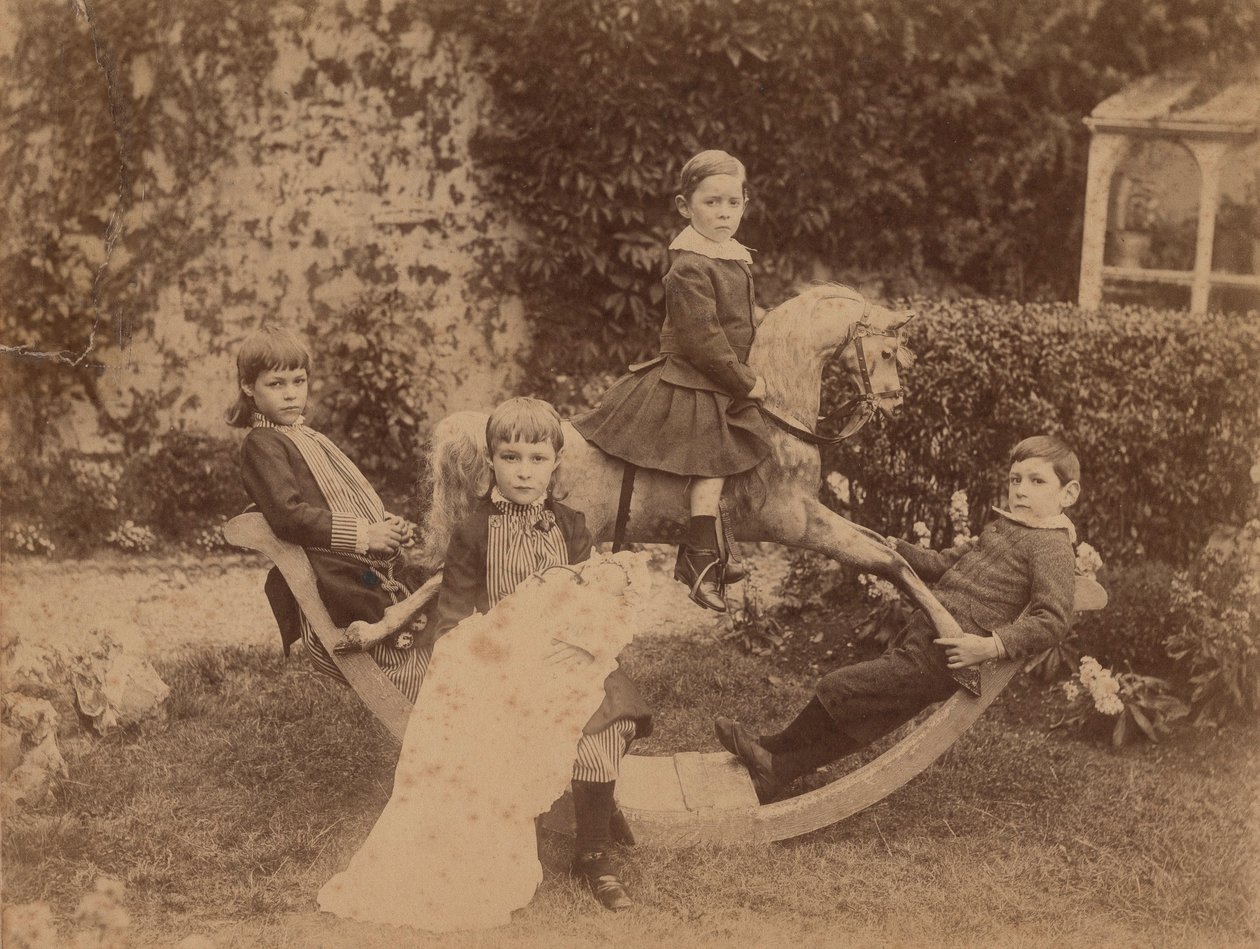 أطفال على حصان هزاز ، 1890 (صور من وزن الجسم) بواسطة توماس