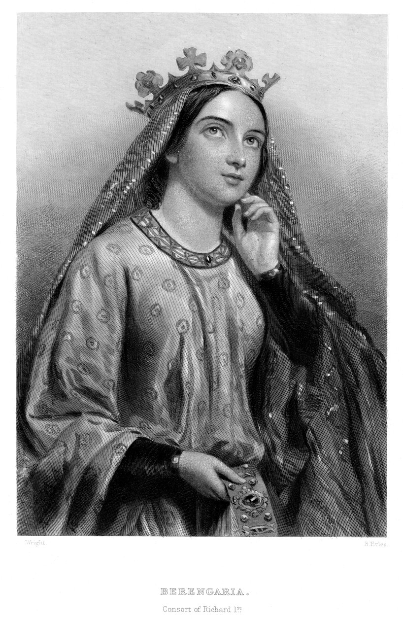 Berengaria of Navarre c1164-1230 ، ملكة الملكة الملك ريتشارد الأول ، القرن التاسع عشر. بواسطة ب. العيون