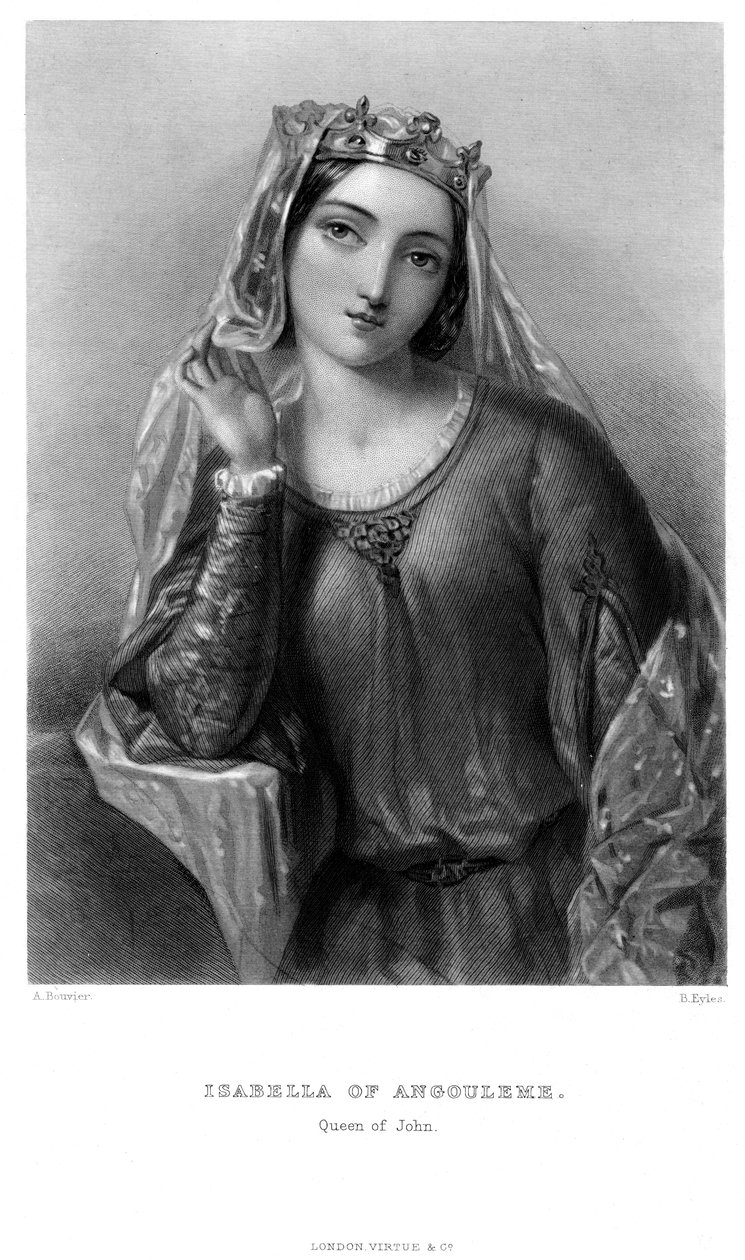 إيزابيلا من أنجوليم 1187-1246 ، ملكة القرين للملك جون. بواسطة ب. العيون