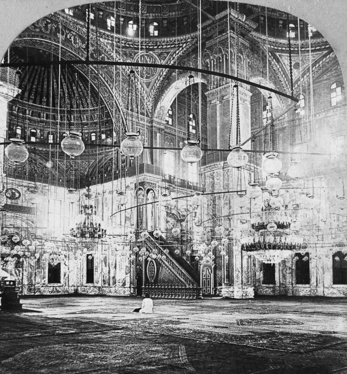 داخلي ، مسجد محمد علي ، القاهرة ، مصر ، 1899 بواسطة BL سينجلي