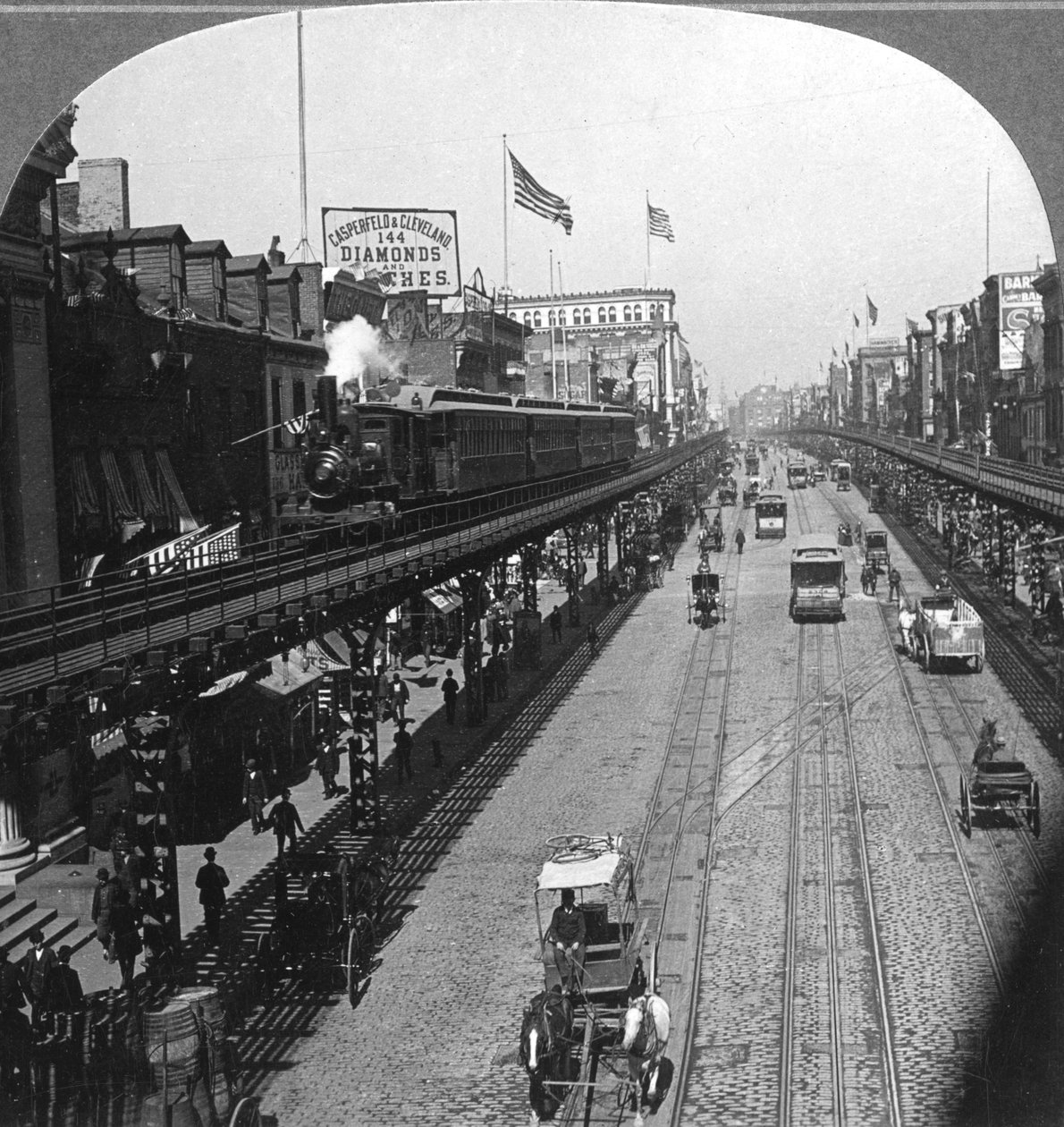 The Bowery ، نيويورك ، الولايات المتحدة الأمريكية ، 1900. بواسطة BL سينجلي