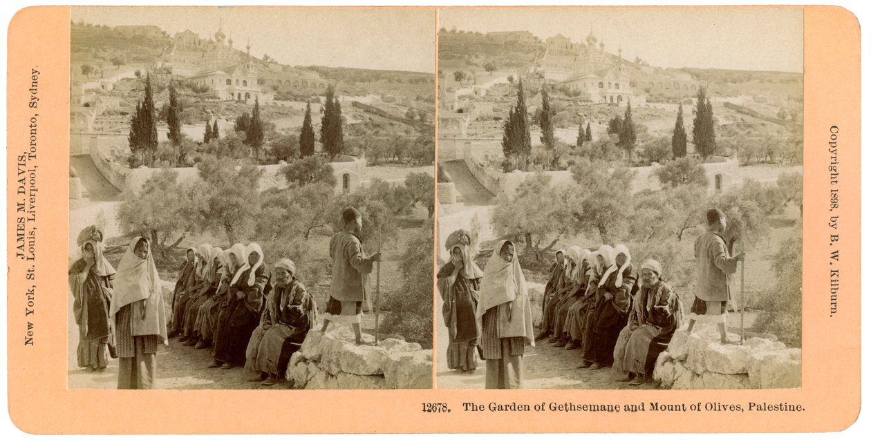 حديقة الجثمانية وجبل الزيتون ، فلسطين ، 1898. بواسطة بي دبليو كيلبورن