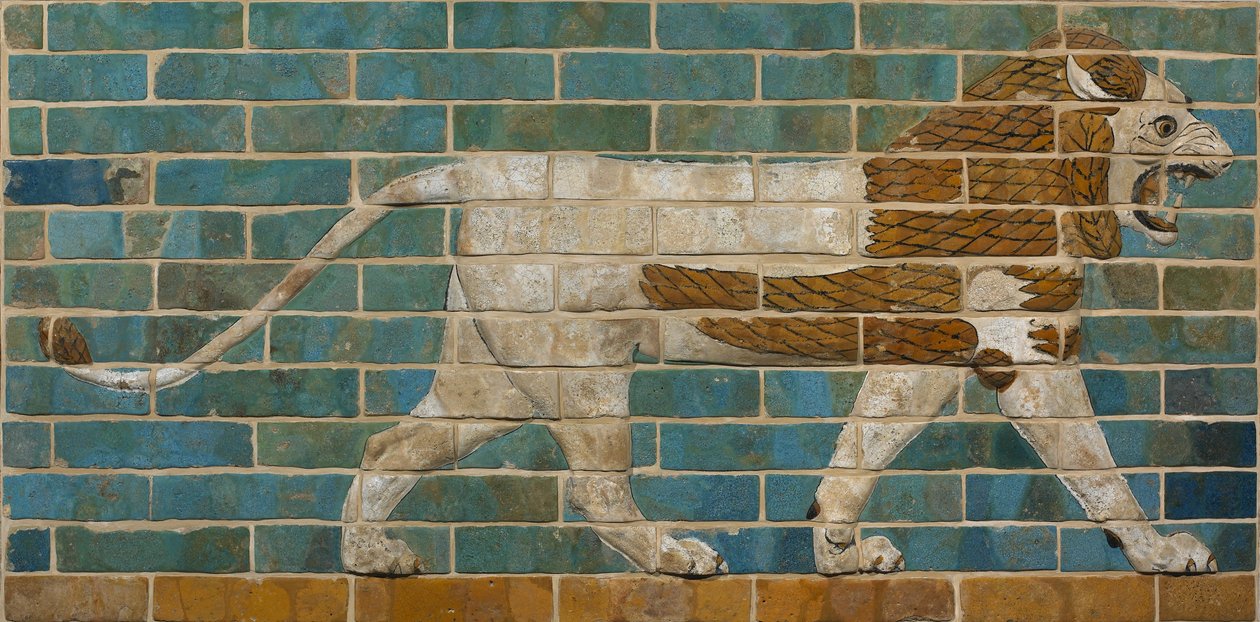 إغاثة الأسد من طريق الموكب في بابل ، c.605-562 قبل الميلاد (الطوب المزجج) بواسطة البابلية