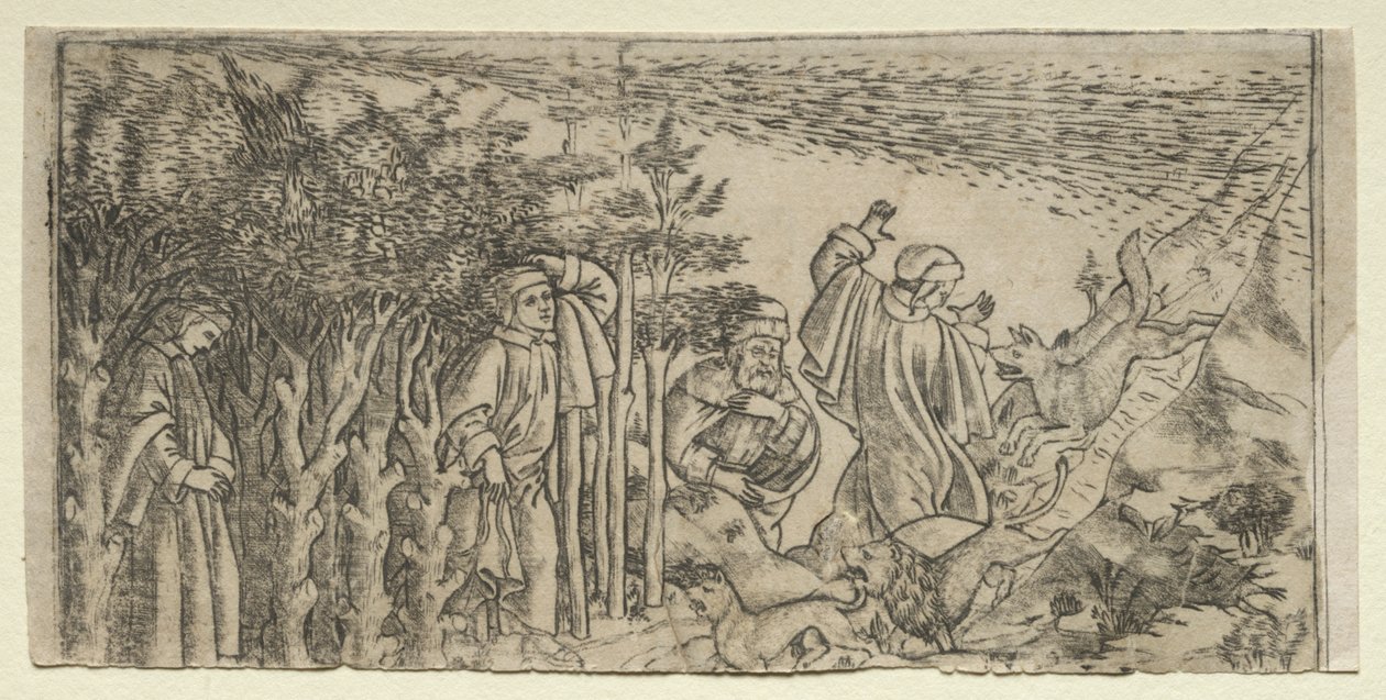 Dante Lost in the Wood: الهروب ومقابلة فيرجيل ، كانتو الأول بواسطة باتشيو بالديني