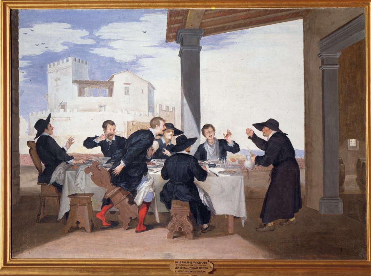 Arlotto Mainardi (أو Pievano Arlotto) ، كاهن معروف بالسخرية والمرح - زيت على قماش بواسطة Baldassare Franceschini