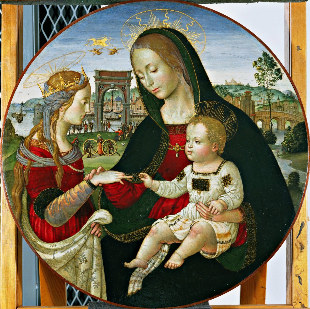 الزواج الصوفي لسانت كاترين ، 1502-03 (درجة الحرارة والزيت على اللوحة) بواسطة Baldassarre Peruzzi