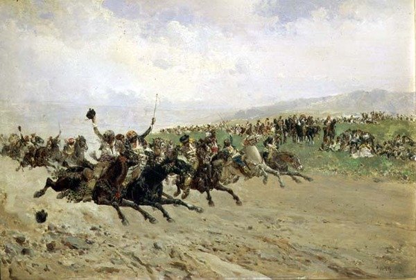 الأندلس: سباق الخيل في معرض ، أواخر القرن التاسع عشر بواسطة Baldomero Calopre y Gimenez