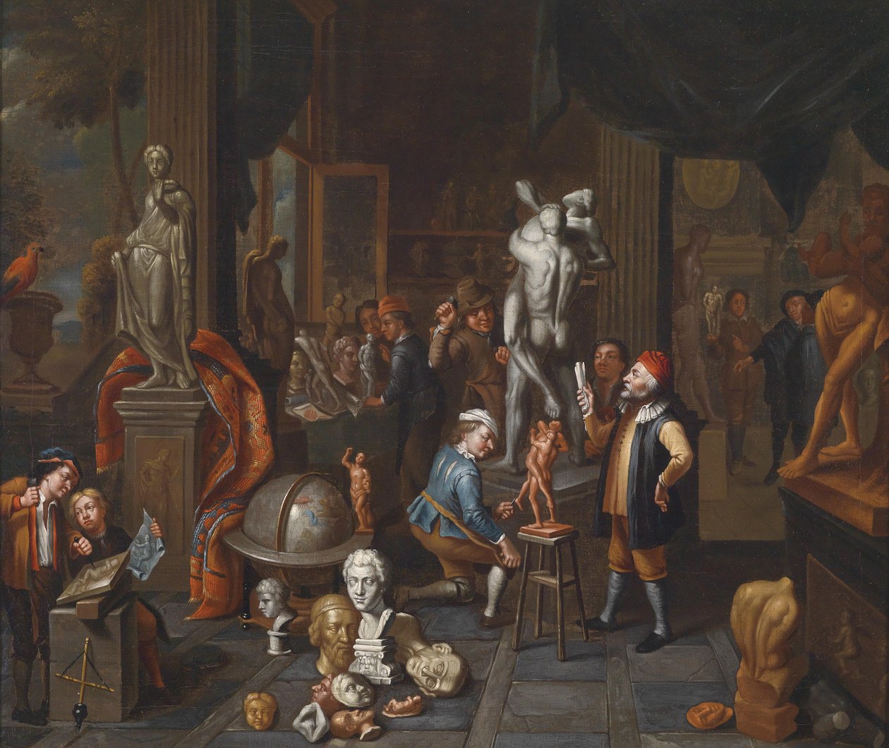 في استوديو النحاتين بواسطة Balthasar van den Bossche