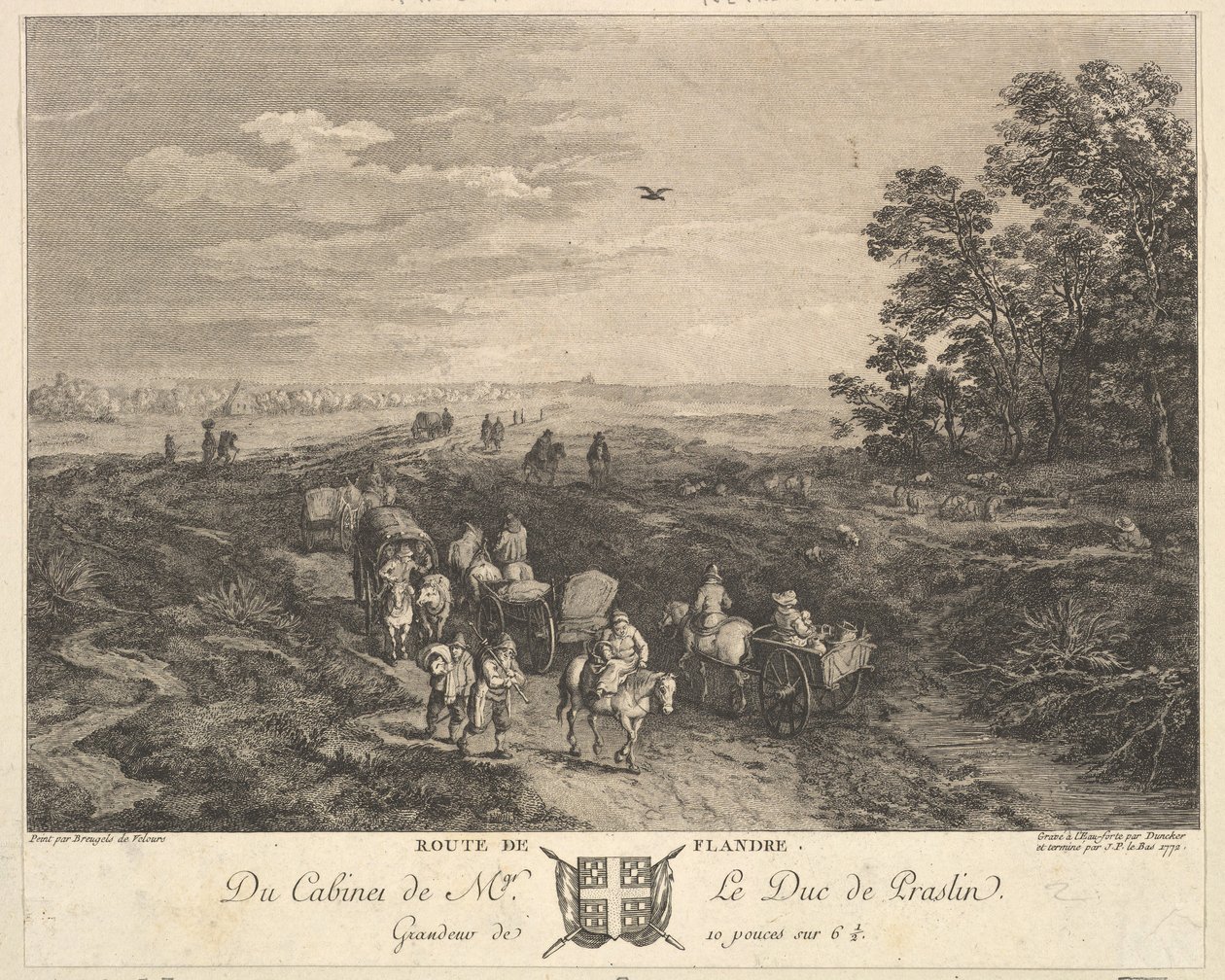 طريق فلاندرز طريق فلاندر بعد لوحة في مجموعة دوك دي براسلين ، 1772 بواسطة بالتازار انطون دنكر