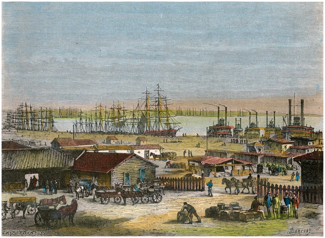 نهر المسيسيبي ، نيو أورلينز ، لويزيانا ، الولايات المتحدة الأمريكية ، c1880 بواسطة باربانت