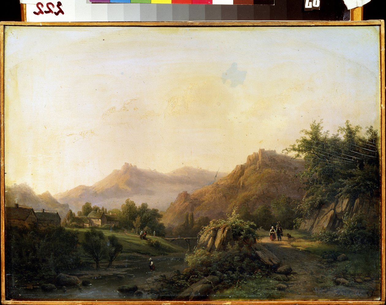 المناظر الطبيعية مع الطريق. لوحة لباريند كورنيليس كوكوك (1803-1862). زيت على قماش. الفن الهولندي. متحف M. Kroshitsky للفنون ، سيفاستوبول (سيفاستوبول) ، أوكرانيا بواسطة Barend Cornelis Koekkoek