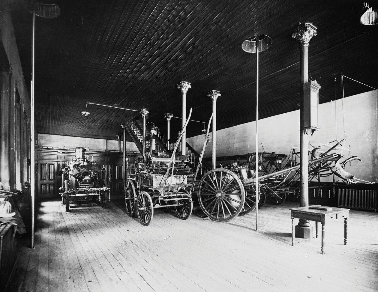 Engine House No. 40، Chicago، Illinois، USA، c.1905 (b / w photo) بواسطة بارنز وكروسبي