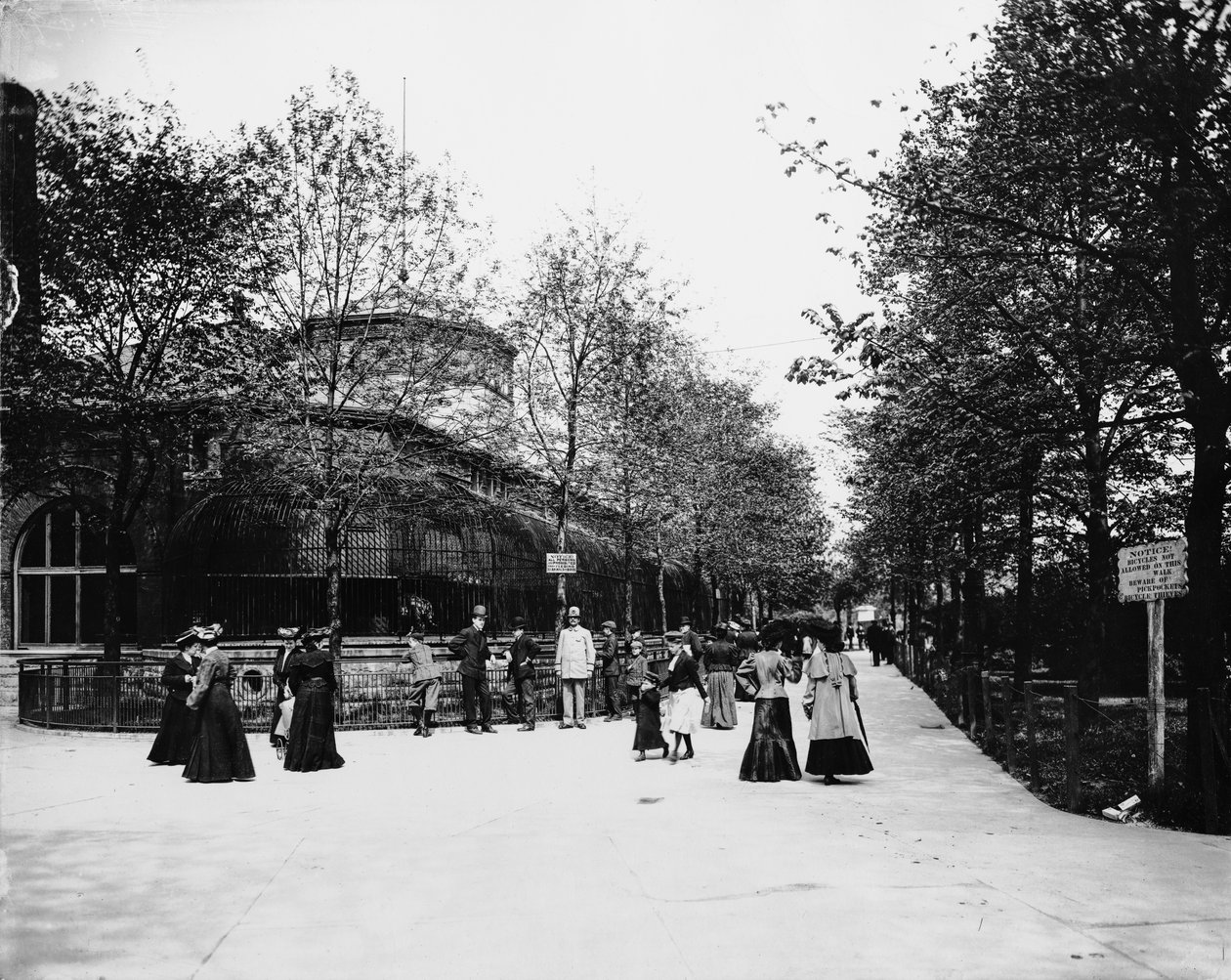 حديقة حيوان لينكولن بارك ، شيكاغو ، إلينوي ، الولايات المتحدة الأمريكية ، حوالي 1900 (صورة بالأبيض والأسود) بواسطة بارنز وكروسبي