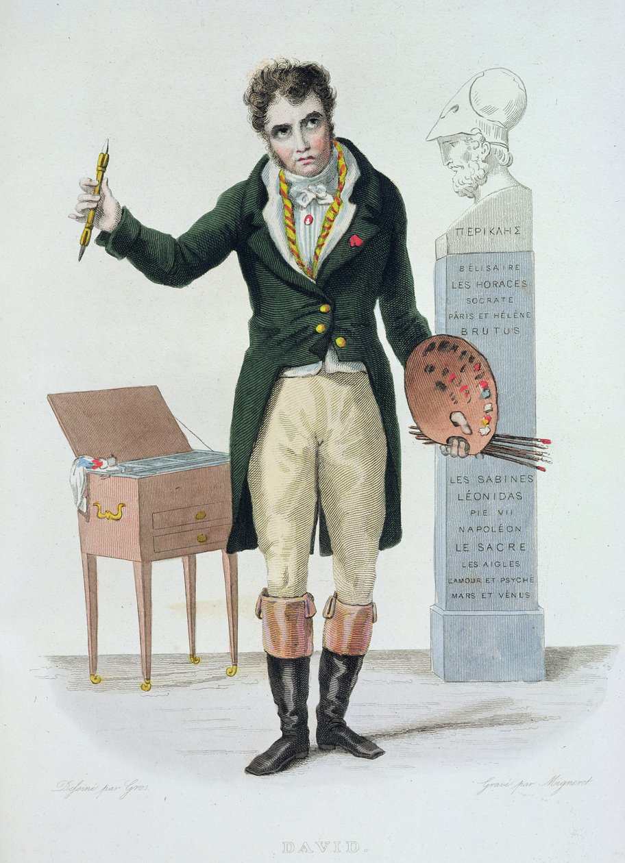 جاك لويس ديفيد (1771-1835) ، رسم توضيحي لـ "Le Plutarque Francais" بواسطة E.Mennechet ، 1835 (نقش الألوان) بواسطة أنطوان جان جروس