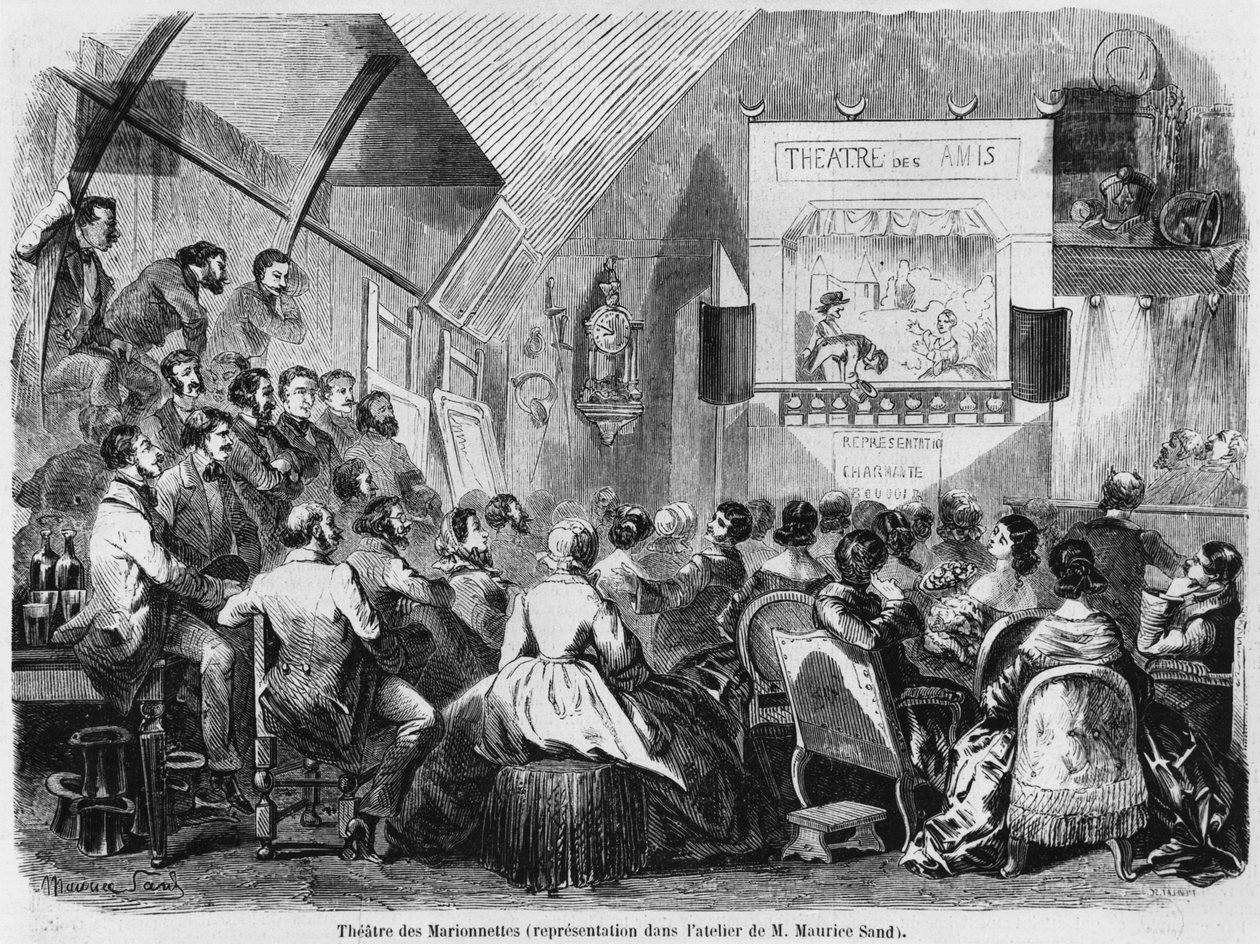 عرض الدمى في استوديو موريس ساند ، 1870 بواسطة موريس ساند