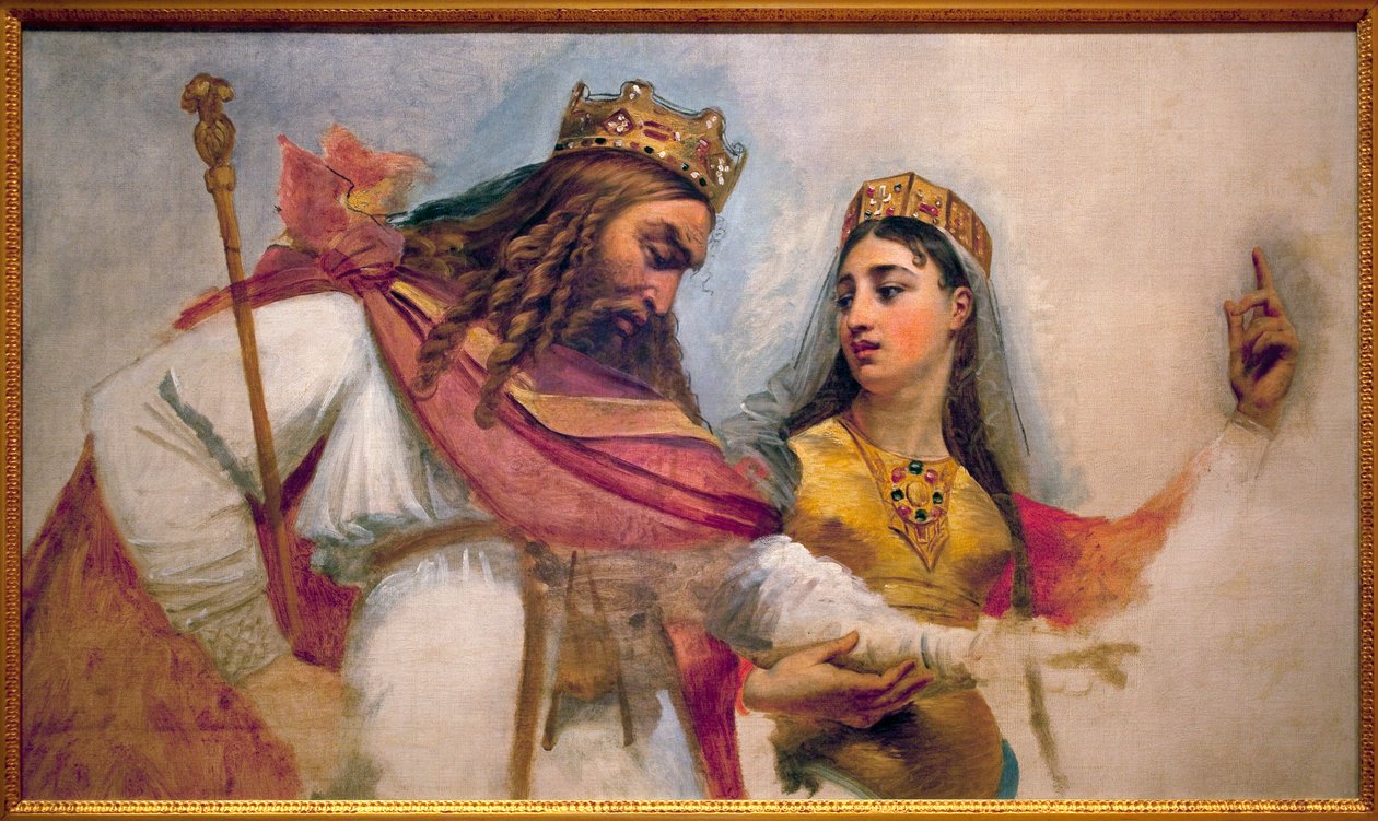 كلوفيس ولوثيلد. كلوفيس الأول ، ملك الفرنجة (466-511) وزوجته كلوتيلد (سانت كلويلد) (475-545) ، اللذان حولوه إلى الإيمان الكاثوليكي. بواسطة البارون أنطوان جان جروس