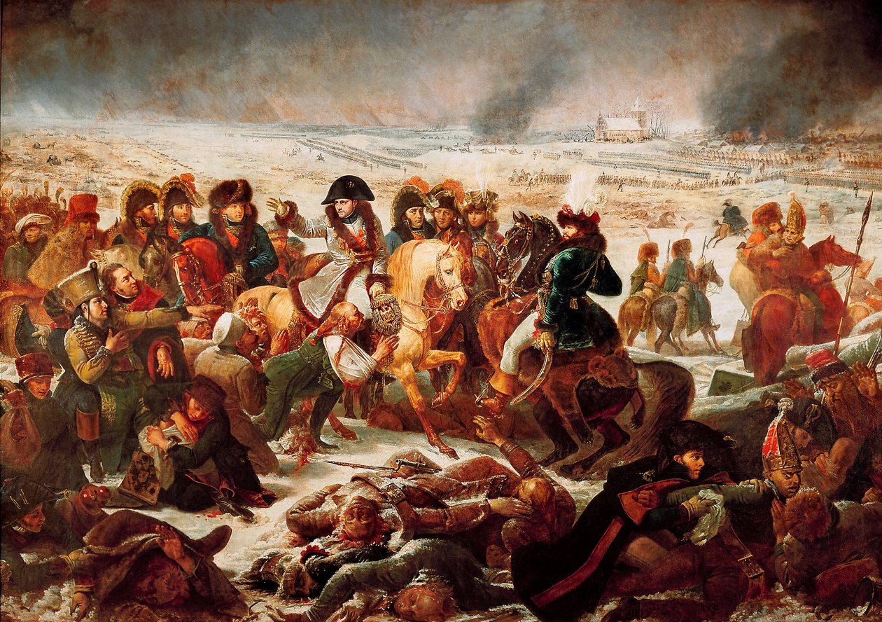 نابليون الأول في ساحة معركة إيلاو في 9/2/1807. 1808 (زيت على قماش) بواسطة البارون أنطوان جان جروس