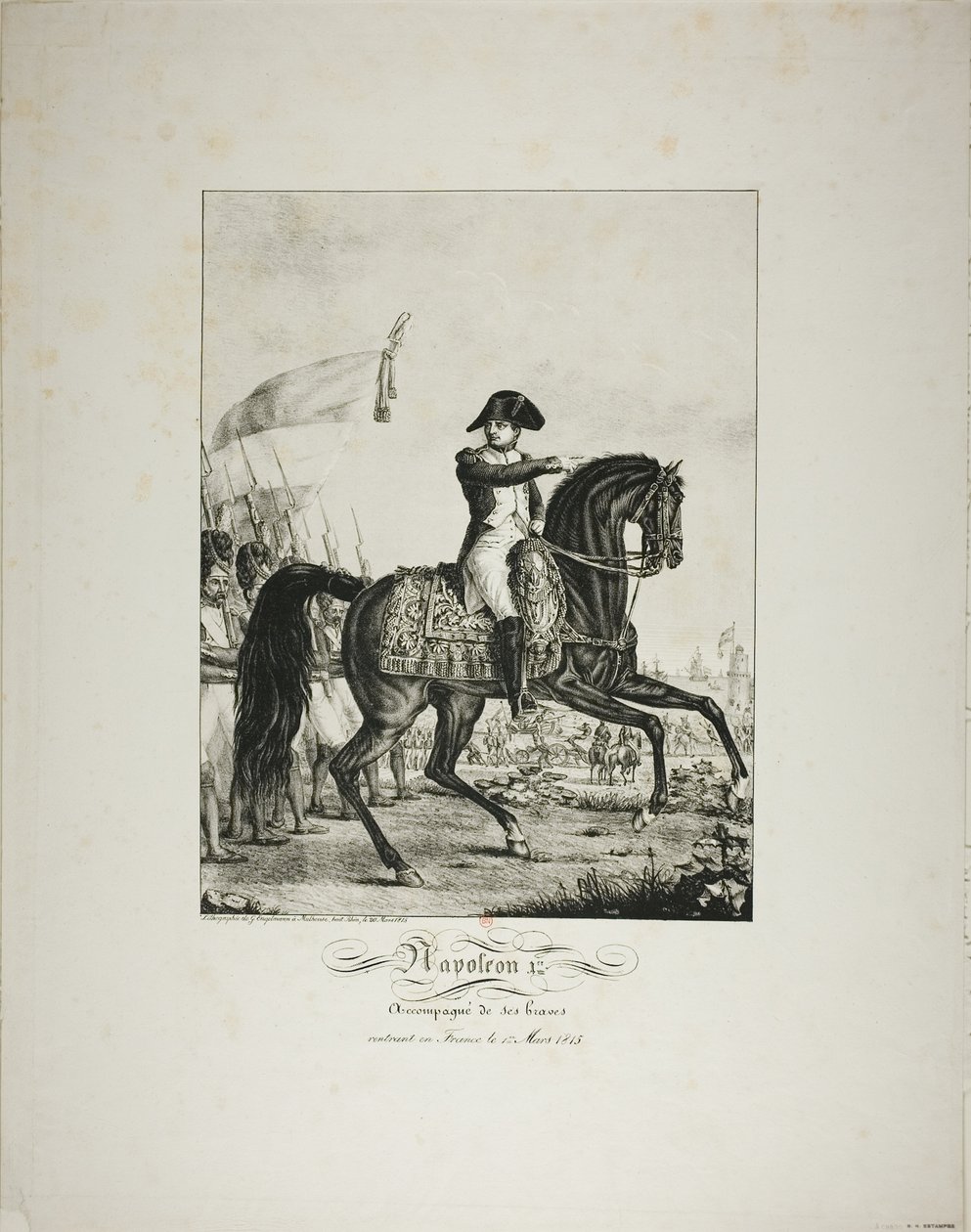 عاد نابليون برفقة رجاله الطيبين إلى فرنسا في 1 مارس 1815 بواسطة البارون فرانسوا باسكال سيمون جيرار