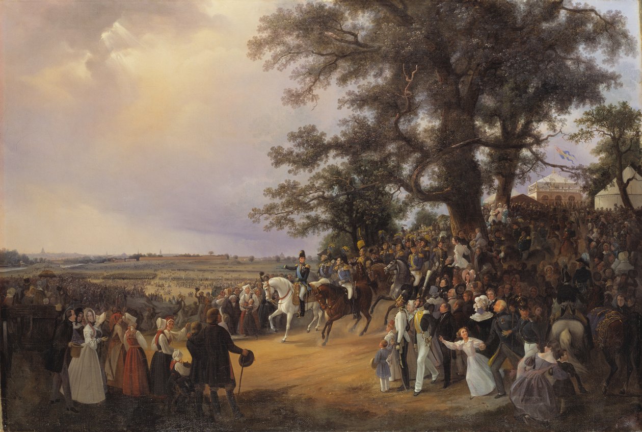 مراجعة في حقول Ladugardsgarde خلال زيارة القيصر نيكولاس في عام 1838 بواسطة البارون كارل ستيفان بينيت