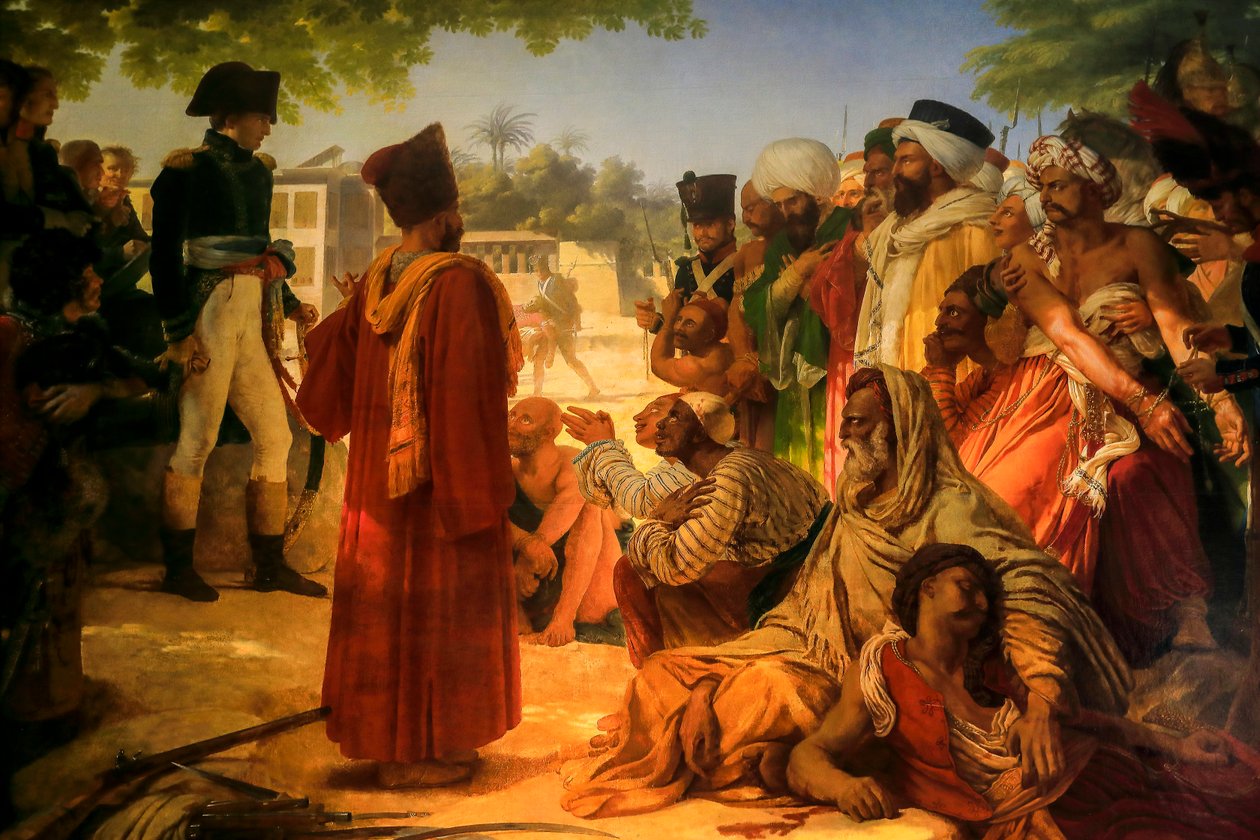 الجنرال بونابرت يكرم متمردي القاهرة عام 1798. 1808 (زيت على قماش) بواسطة البارون بيير نارسيس غيران