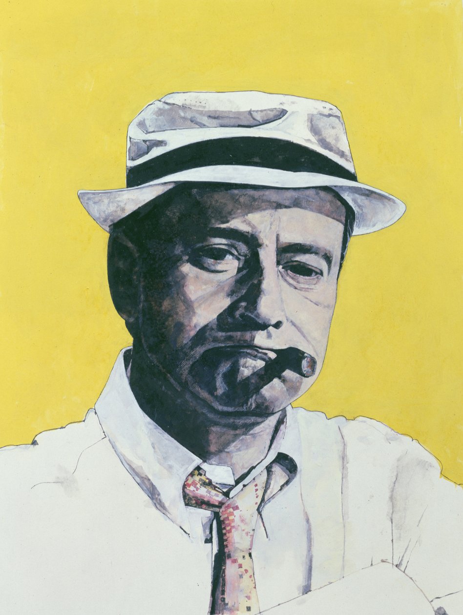 صورة لجاك ليمون ، رسم توضيحي لمكمل لون المرآة اليومي ، 1964 (غواش على متن الطائرة) بواسطة باري فانتوني