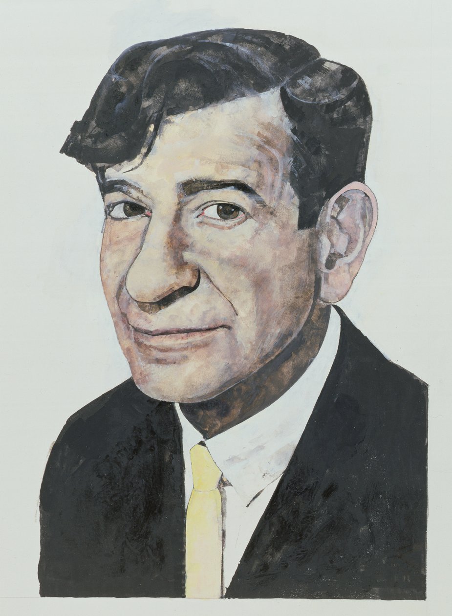 صورة لوالتر ماتاو ، رسم توضيحي لمكمل لون المرآة اليومي ، 1964 (غواش على متن الطائرة) بواسطة باري فانتوني