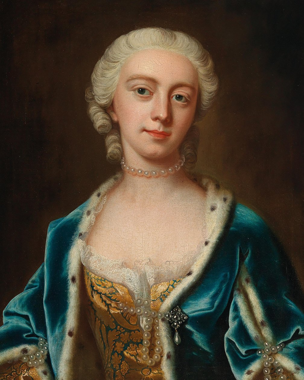 صورة لأوغستا لساكس-جوتا 1719-1772 ، أميرة ويلز ، منتصف القرن الثامن عشر. بواسطة بارتيليمي دو بان