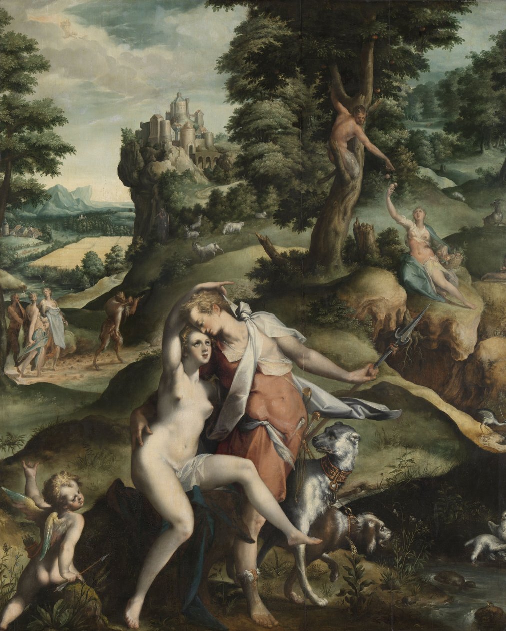 فينوس وأدونيس ، ج .1585-90 بواسطة Bartholomaeus Spranger