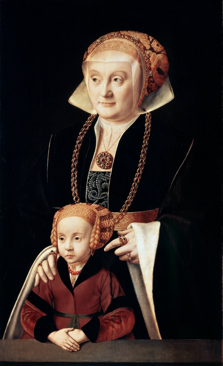 "صورة لسيدة مع ابنتها" ، c1530s-c1540s. بواسطة بارثولوماوس بروين الأكبر