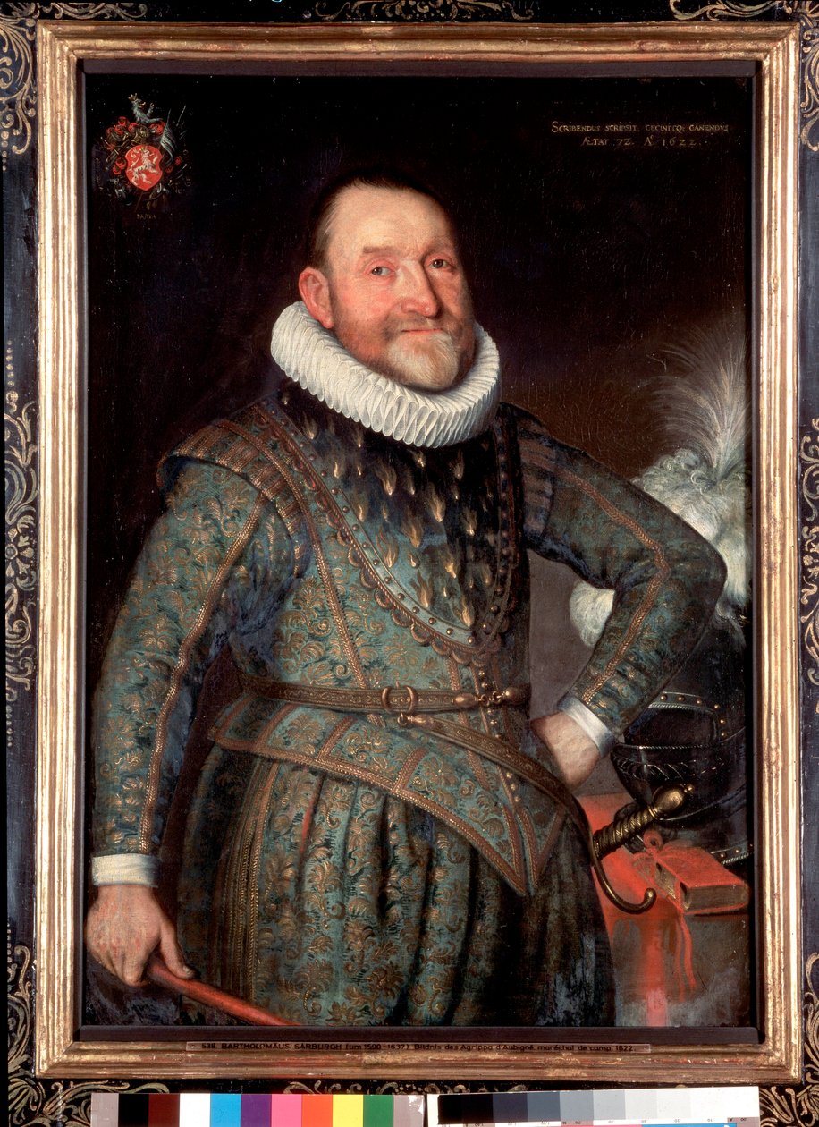 Portrait du poete francais Theodore Agrippa d'Aubigne - (صورة لثيودور أغريبا دوبيني (1552-1630) ، الشاعر والجندي الفرنسي) لوحة لبارثولوماوس ساربرج (1590 - بعد 1637) Dim 109،5x77،5 cm Bale (بازل) Kunstmuseum © Luisa Ricciarini / leemage بواسطة بارثولوماوس ساربرج