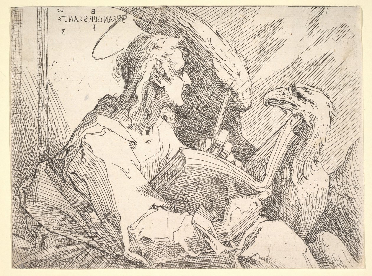القديس يوحنا الإنجيلي ، كاليفورنيا. 1596. بواسطة Bartholomaeus Spranger