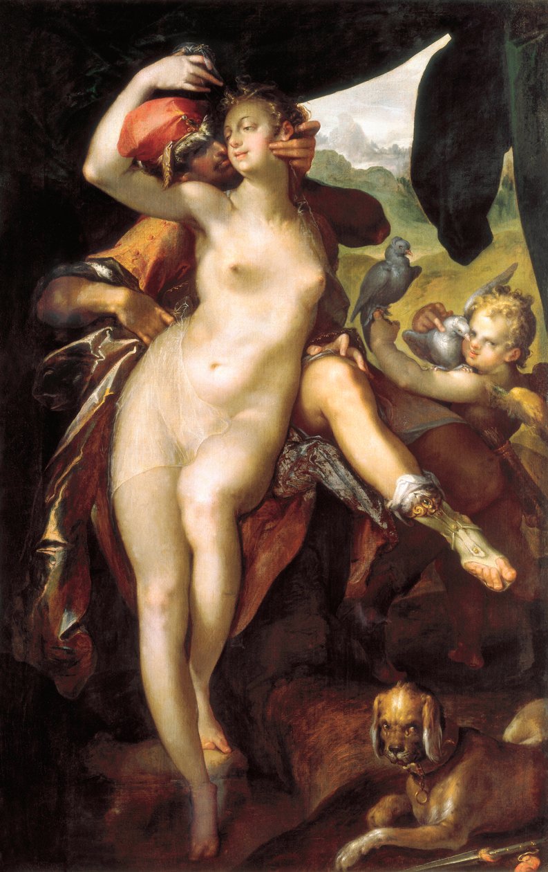 فينوس وأدونيس بواسطة Bartholomaeus Spranger