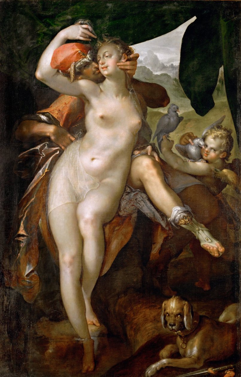 فينوس وأدونيس ، حوالي 1595-1597 بواسطة Bartholomaeus Spranger