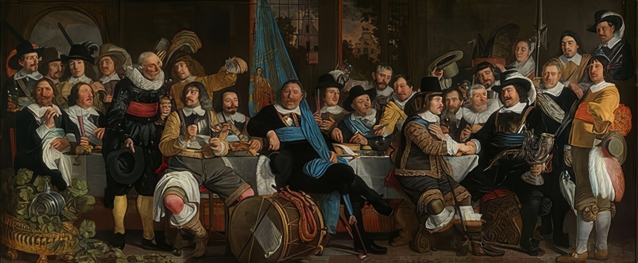 Schützenmahl للاحتفال بسلام مونستر. 1648 بواسطة بارثولوموس فان دير هيلست