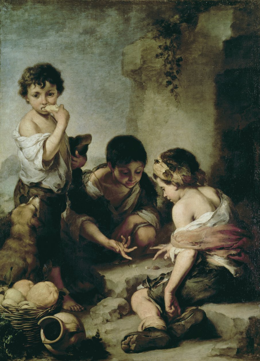 الأولاد يلعبون النرد ، 1670-75 بواسطة بارتولومي إستيبان موريللو