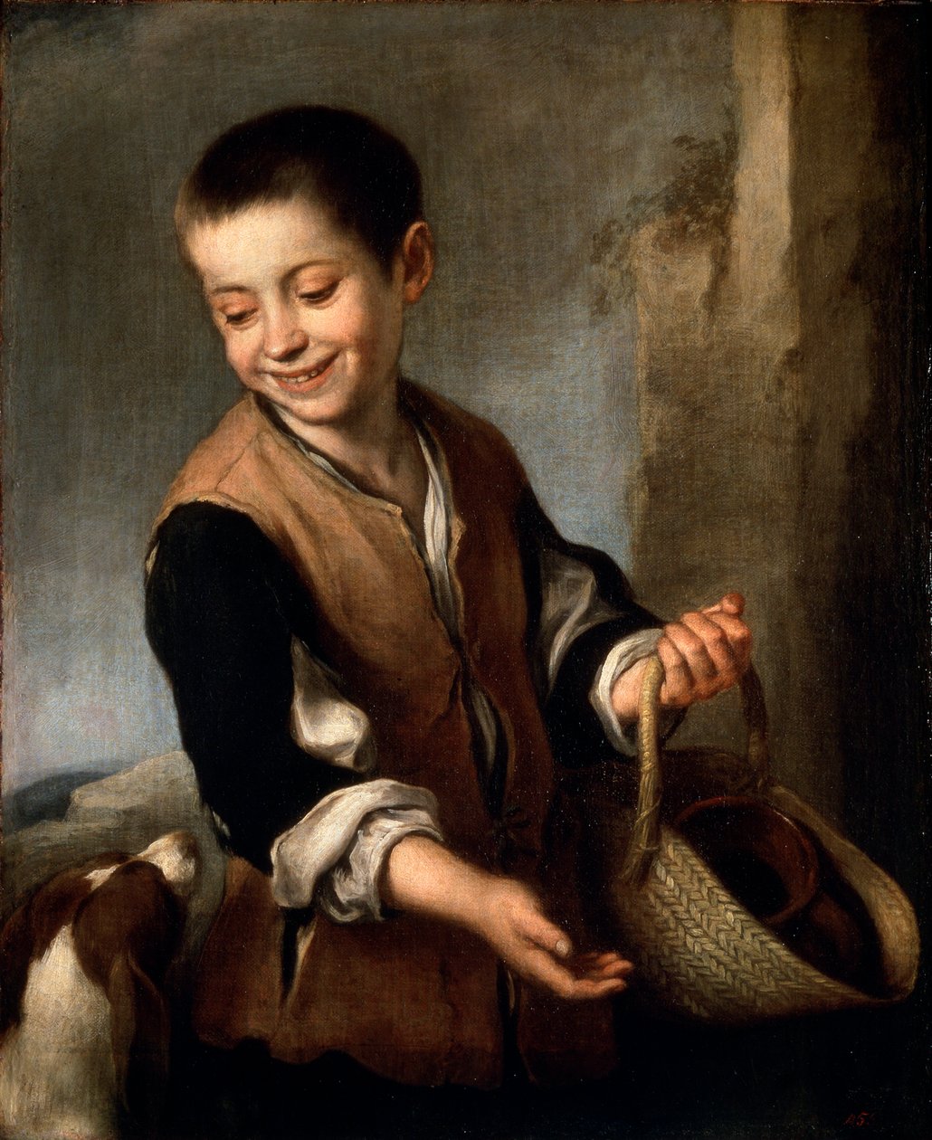 صبي مع كلب ، c1650-c1660 بواسطة بارتولومي إستيبان موريللو