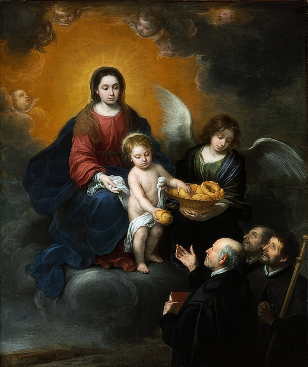 السيد المسيح يوزع الخبز على الحجاج. 1678 بواسطة بارتولومي إستيبان موريللو
