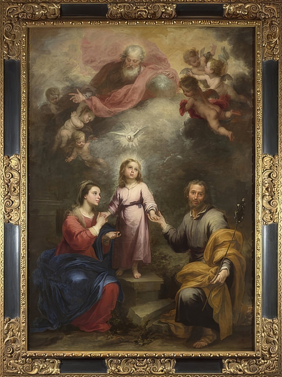 الثالوث السماوي والأرضي. حوالي 1675-82 بواسطة بارتولومي إستيبان موريللو