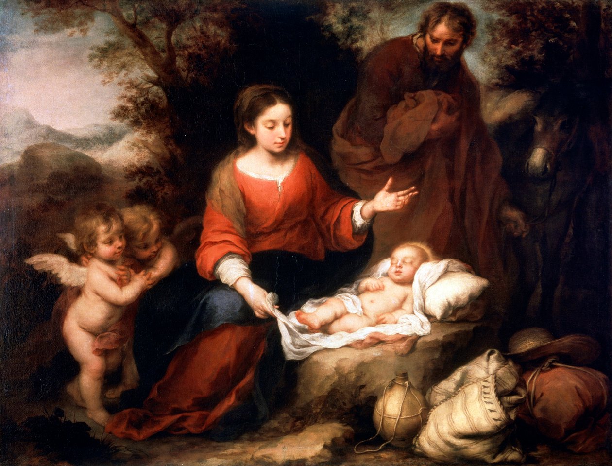 الباقي على الرحلة إلى مصر ، c1665 بواسطة بارتولومي إستيبان موريللو