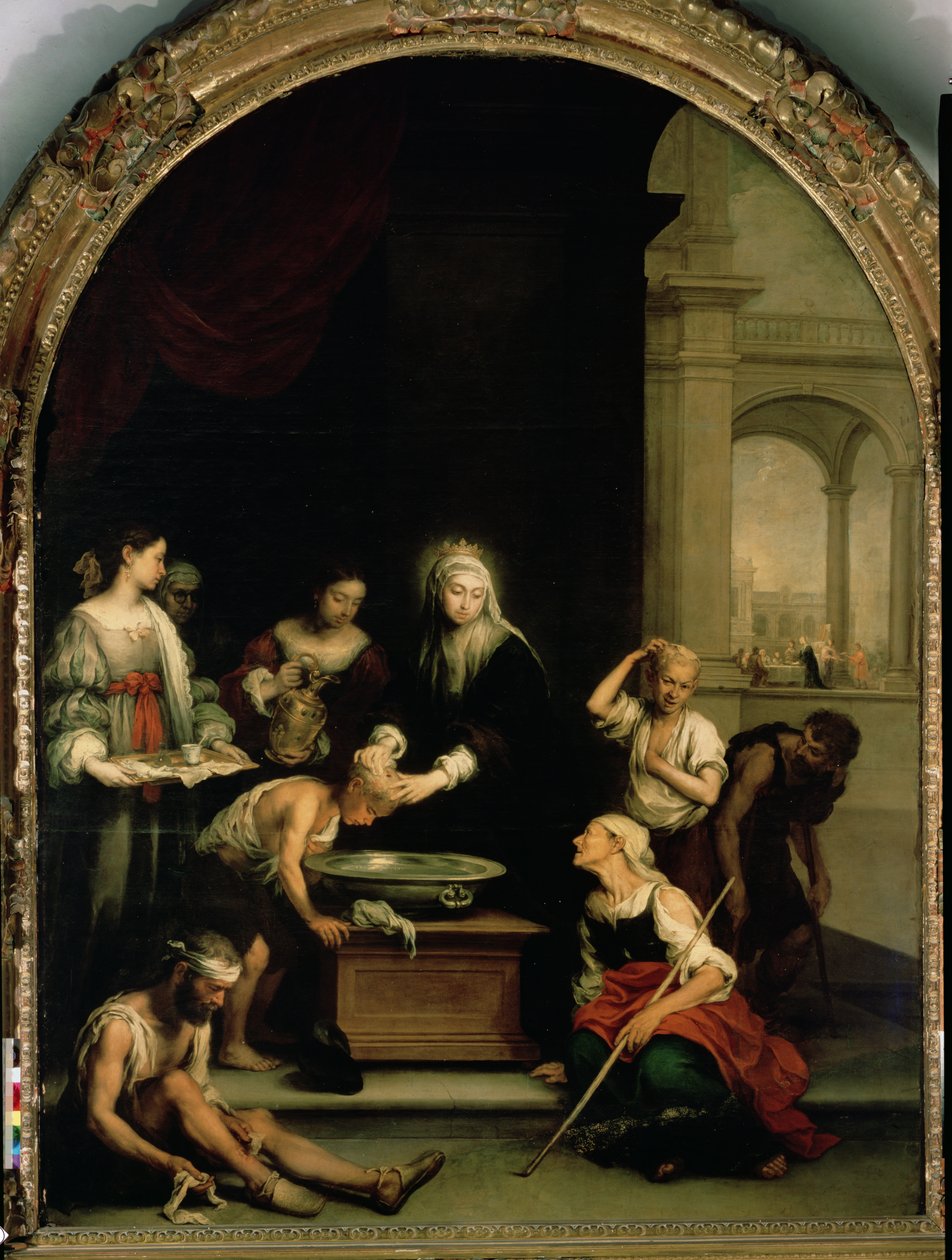 رعاية القديسة إليزابيث للمرضى والجذام ، ج .1671-74 بواسطة بارتولومي إستيبان موريللو