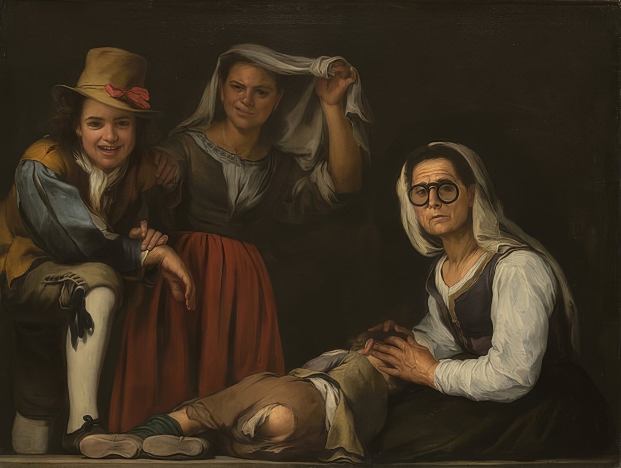 أربع شخصيات على الدرج. حوالي 1655-60 بواسطة بارتولومي إستيبان موريللو