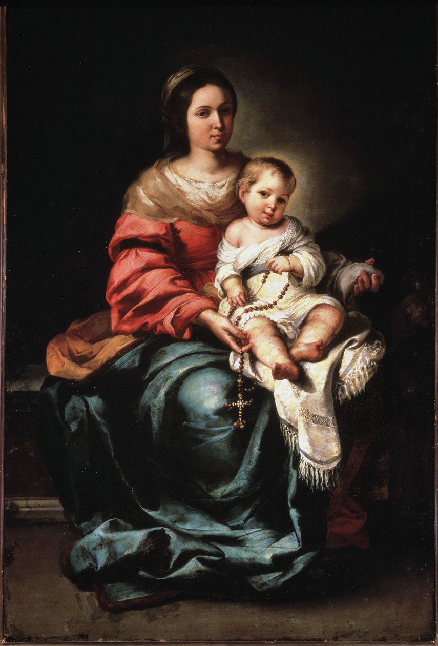 Virgin of the Rosary - oil on canvas, ca 1650 بواسطة بارتولومي إستيبان موريللو