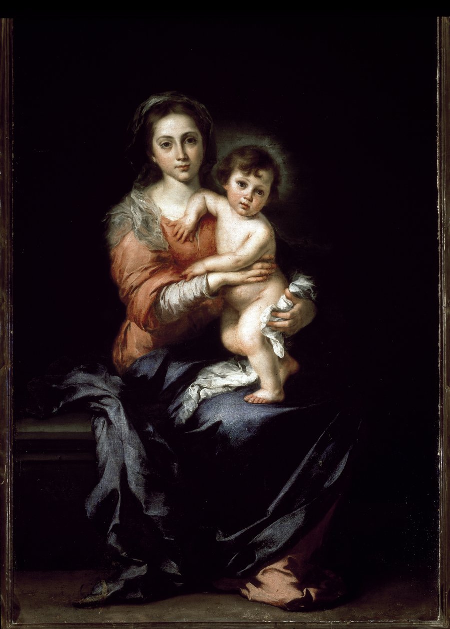 Virgin with child - oil on canvas بواسطة بارتولومي إستيبان موريللو