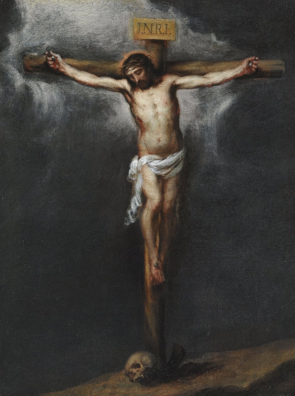 The Crucifixion par Murillo، Bartolome Esteban (1617-1682). زيت على قماش ، مقاس: 43،9x33،3 ، مجموعة خاصة بواسطة بارتولومي إستيبان موريللو