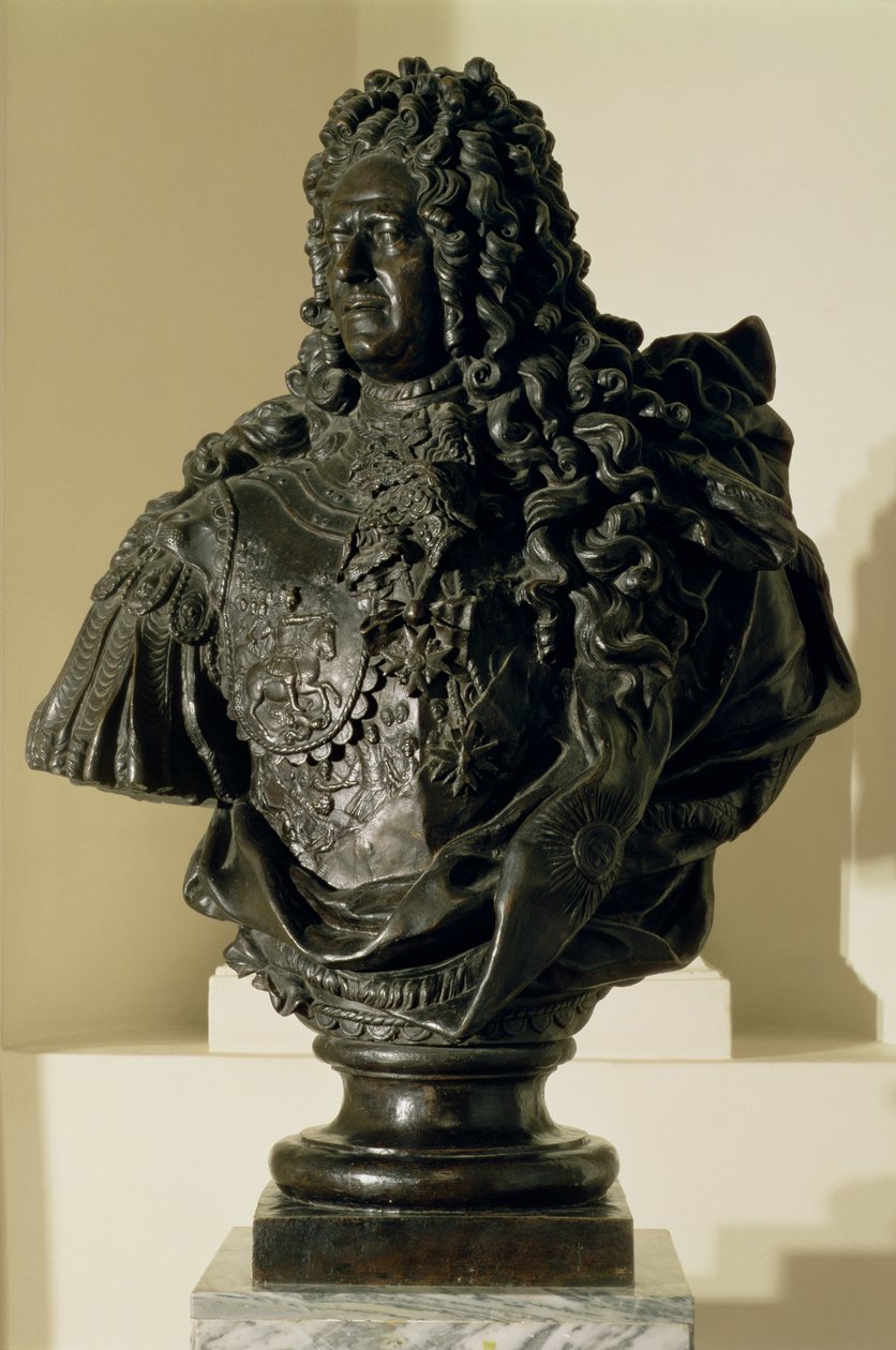 تمثال نصفي لألكسندر دانيلوفيتش مينشيكوف (1673-1729) 1716-7 (برونزية) بواسطة بارتولوميو كارلو ، كونتي راستريلي