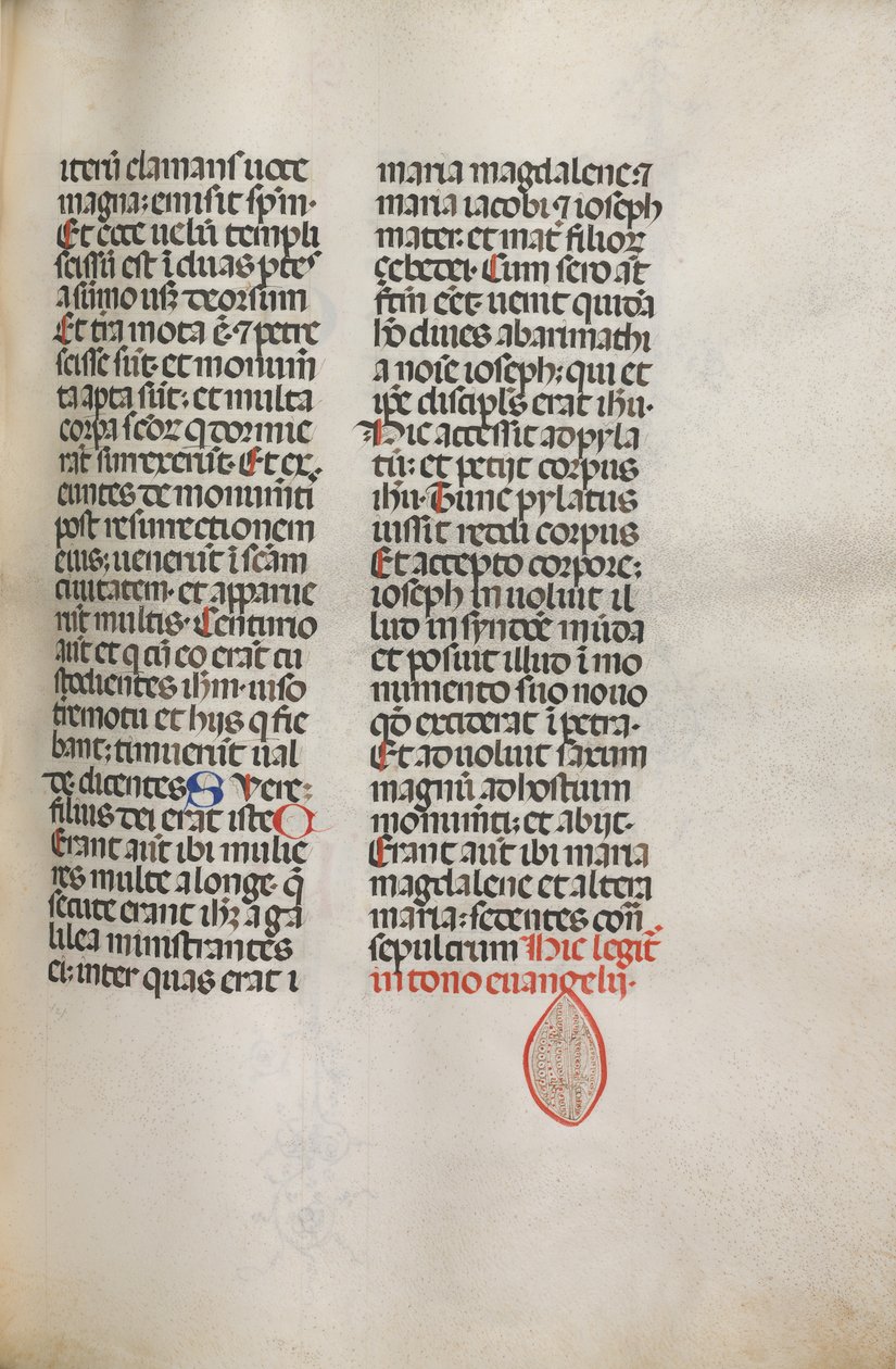 Missale: Fol. 122: يحتوي على موسيقى لـ Hely Hely Lama وما إلى ذلك داخل St. Mattion Passion ، 1469. بواسطة بارتولوميو كابورالي
